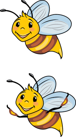 Funny cartoon bees.のイラスト素材