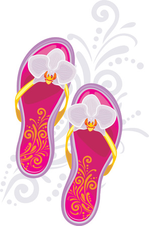 Fashionable female beach slippersのイラスト素材