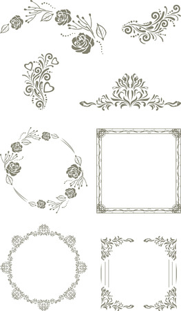 Decorative vintage elements and frames for designのイラスト素材