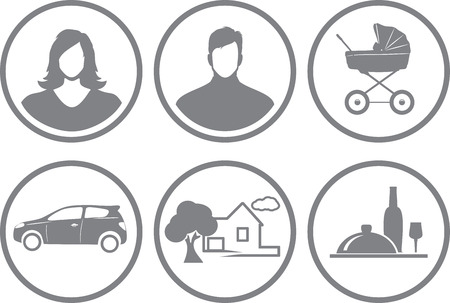 Six service icons for online storeのイラスト素材