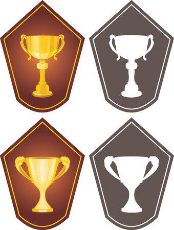 Trophy cup. Four icons for designのイラスト素材