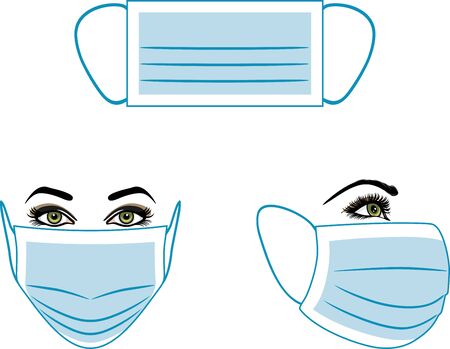 Medical mask. Instruction for useのイラスト素材