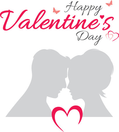 Couple in love. Romantic Valentine's day designのイラスト素材