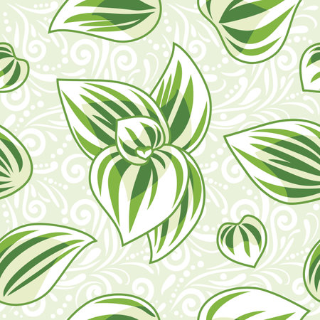 Tradescantia on a ornamental seamless backgroundのイラスト素材