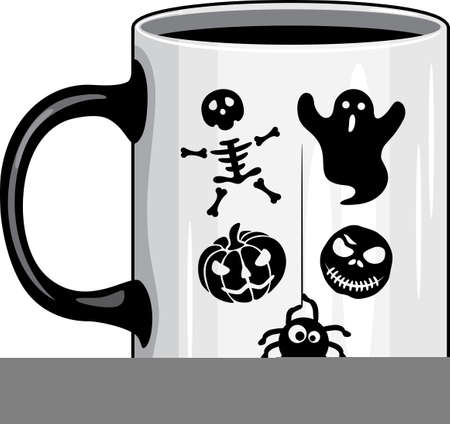 Halloween mug with funny designのイラスト素材