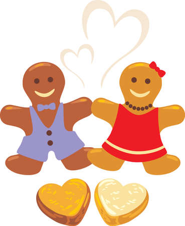 Funny festive gingerbread designのイラスト素材