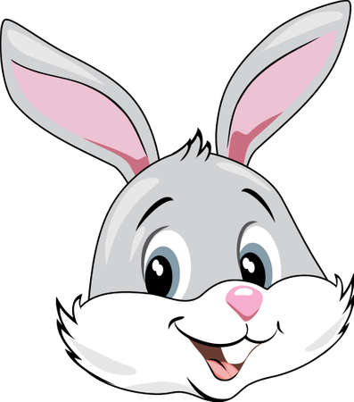 Smiling happy rabbit headのイラスト素材