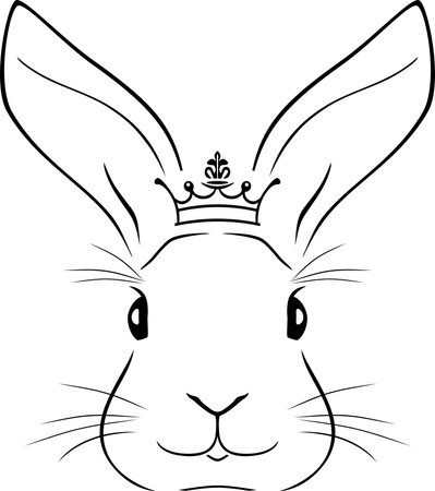 Outlined rabbit headのイラスト素材