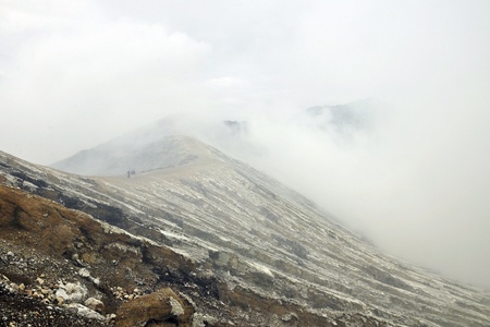 kawah ijen volcano at Indonesia の写真素材
