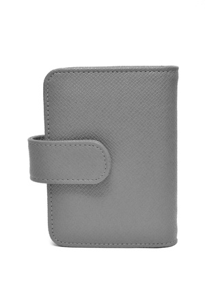 leather cards holder on a white backgroundの写真素材