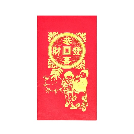 Red envelopes for Chinese New Year on white background の写真素材