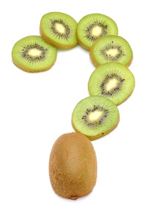kiwi fruit on a white backgroundの写真素材