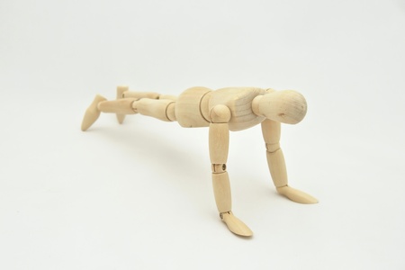 Wooden Mannequin on white backgroundの写真素材