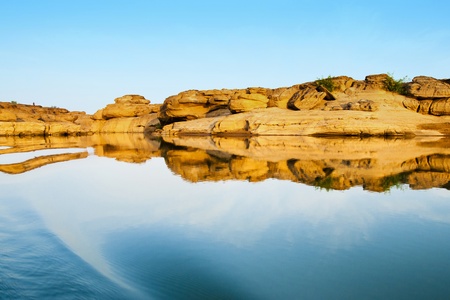 Sam panbok rock field ,grand canyon in Thailandの写真素材
