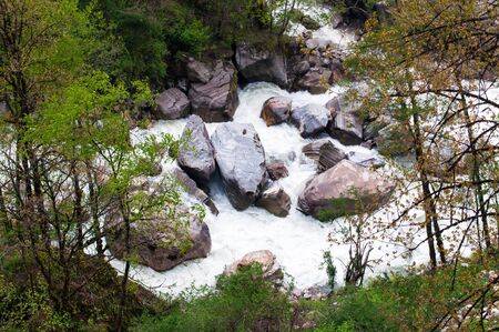 Waterfall on a hight mountain
