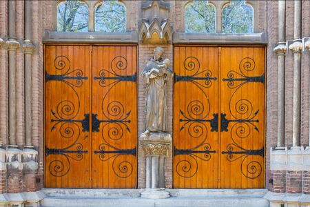 Vintage wooden Church Doorの写真素材