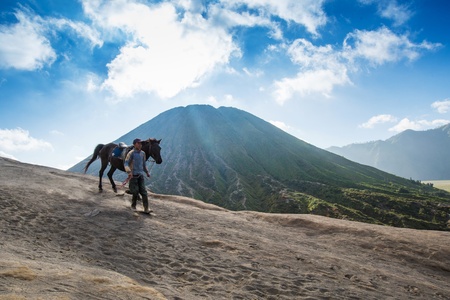 EAST JAVA, INDONESIA-MAY 05 : Horseman at Mount Bromo, The active volcano is one of the most visited tourist attractions on May 05,2013 in East Java, Indonesia
のeditorial素材