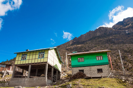 Local house at Chopta valley north Sikkim, Indiaのeditorial素材