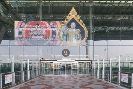 BANGKOK - MAR 01: Suvarnabhumi Airport is one of two international airports serving Bangkok on March 01, 2015 in Bangkok, Thailand. The airport handles 45 million passengers annually.のeditorial素材