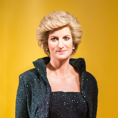 A waxwork of Diana queen on display at Madame Tussauds on Oct 21, 2012 in Bangkok, Thailand. Madame Tussauds' newest branch hosts waxworks of numerous stars and celebrities.のeditorial素材