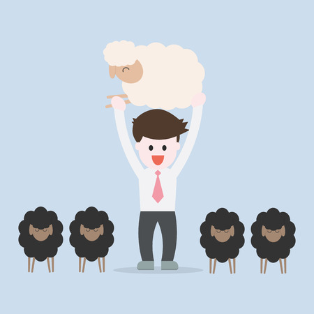 Business man thinking about Investing concept EPS10 vector illustrationのイラスト素材