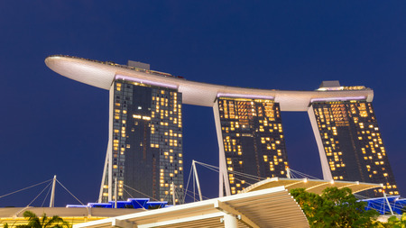The Marin a Bay Sands Resort Hotel  in Singapore. Marina Bay Sands is an integrated resort and the world's most expensive standalone casino propertyのeditorial素材