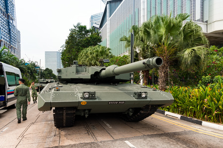 SINGAPORE - JULY 09: National Day Parade (NDP) Rehearsal to celebrates 50 years of independence on July 09, 2015 in Singapore.SG50 is for all Singaporeans to celebrate as one people.のeditorial素材
