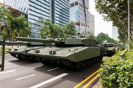 SINGAPORE - JULY 09: National Day Parade (NDP) Rehearsal to celebrates 50 years of independence on July 09, 2015 in Singapore.SG50 is for all Singaporeans to celebrate as one people.のeditorial素材