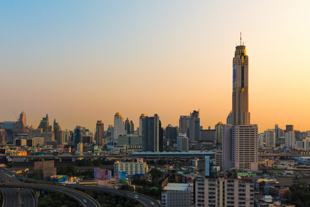 BANGKOK-6 APRIL: View of the Bangkok Skyscraper on 6 April 2014 in Bangkok, Thailand.Bangkok is the most populated city in Southeast Asia with one sixth of population live and visit Bangkok every dayのeditorial素材