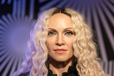 BANGKOK-JAN 29:: A waxwork of Madonna on display at Madame Tussauds on January 29, 2016 in Bangkok, Thailand. Madame Tussauds' newest branch hosts waxworks of numerous stars and celebritiesのeditorial素材