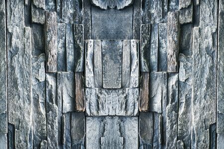 Mosaic brick wall pattern wallpaper background with retro colour style selective focus at center
