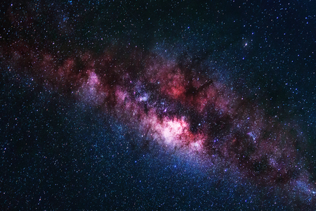 Universe space shot of milky way galaxy with stars on a night sky backgroundの写真素材