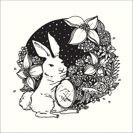 Hand Drawn Vector Illustration of Doodle abstract graphic art design in black and white abstract fantasy collection.のイラスト素材