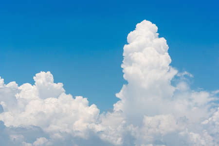 Nature white cloud on blue sky background in daytime, photo of nature cloud for freedom and nature conceptの写真素材