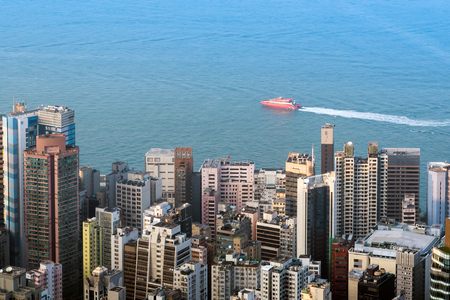 Hong kong downtown the famous cityscape view from the Victoria peak the famous viewpoint in Hong...
