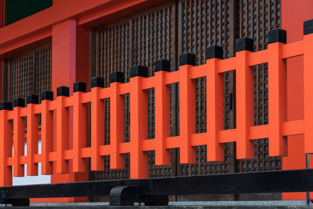 Close up of Japanese tradition wood structure at fushimi inari taisha shrine the one of attraction  landmarks for tourist in Kyoto, Japan.の写真素材