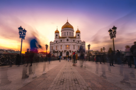 Cathedral of Christ the Saviour at twilight time in Moscow,Russia.のeditorial素材