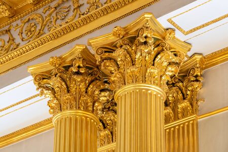SAINT PETERSBURG, RUSSIA-APRIL 11,2018 : The interior of armorial Hall in the State Hermitage a...
