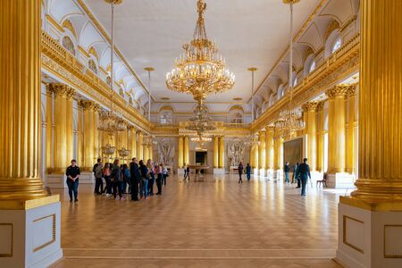 Photo for SAINT PETERSBURG, RUSSIA-APRIL 11,2018 : The interior of armorial Hall in the State Hermitage a museum of art and culture in Saint Petersburg, Russia. - Royalty Free Image