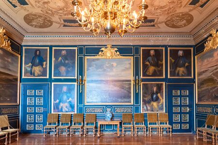 STOCKHOLM, SWEDEN-JULY 14,2019: Interior view of Drottningholm palace at Stockholm, Sweden, it is one of Sweden's Royal Palacesのeditorial素材