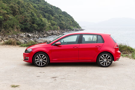 Volkswagen Golf VII GT 2013 Model with red colour.のeditorial素材