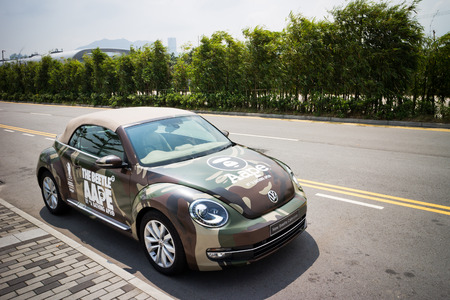 Volkswagen the new beetle 2013 with AAPE body for Hong Kong Marketのeditorial素材