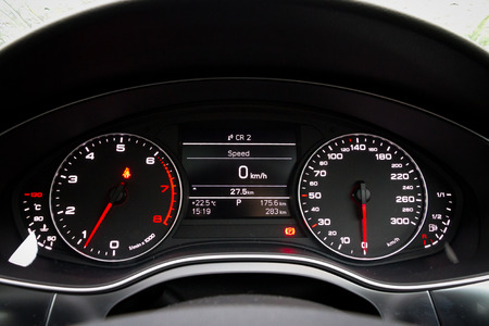 Audi A6 Sedan Car 2013 in wet zone
