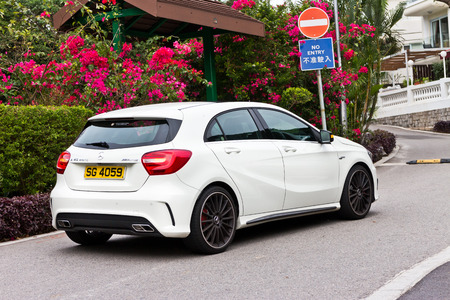 Mercedes-Benz A 45 AMG with white colour and sport packageのeditorial素材