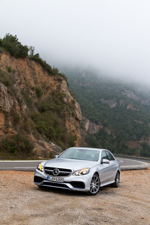 Mercedes-Benz E-Class 2013 Model, the best mid level high power output sport sedan car.のeditorial素材