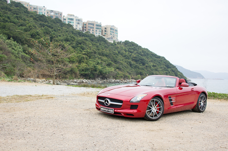 Mercedes-Benz SLS 2012. The top model in Mercedes-Benz. High performance super car.のeditorial素材