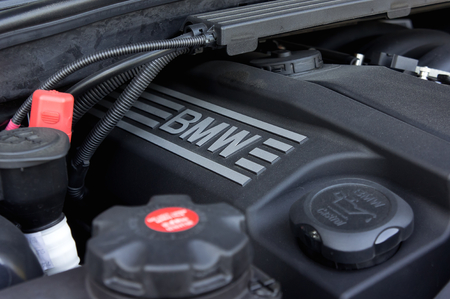 Engine of the famous racing car bmw sport car.のeditorial素材