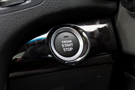Detail on the start button in a carの写真素材