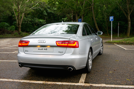Audi A6 3.0T quattro display in Hong Kong 2011のeditorial素材