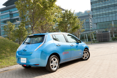 Nissan Leaf display in Hong Kong 2011のeditorial素材